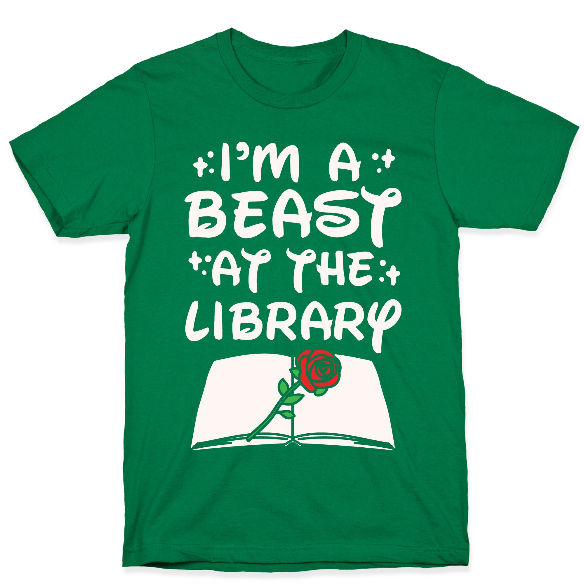 I'm A Beast At The Library Parody White Print T-Shirt